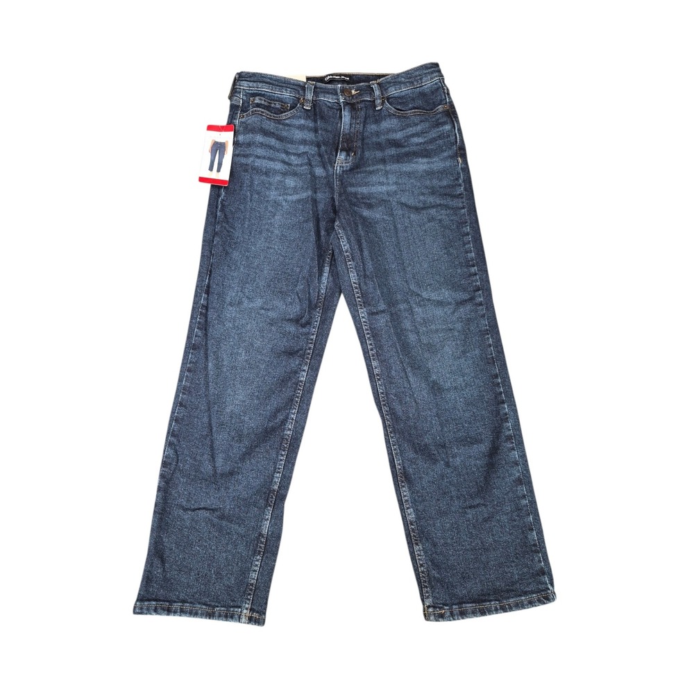 Calvin Klein Jeans Womens Size 8 High Rise Straight Leg Dark Blue Denim NWT